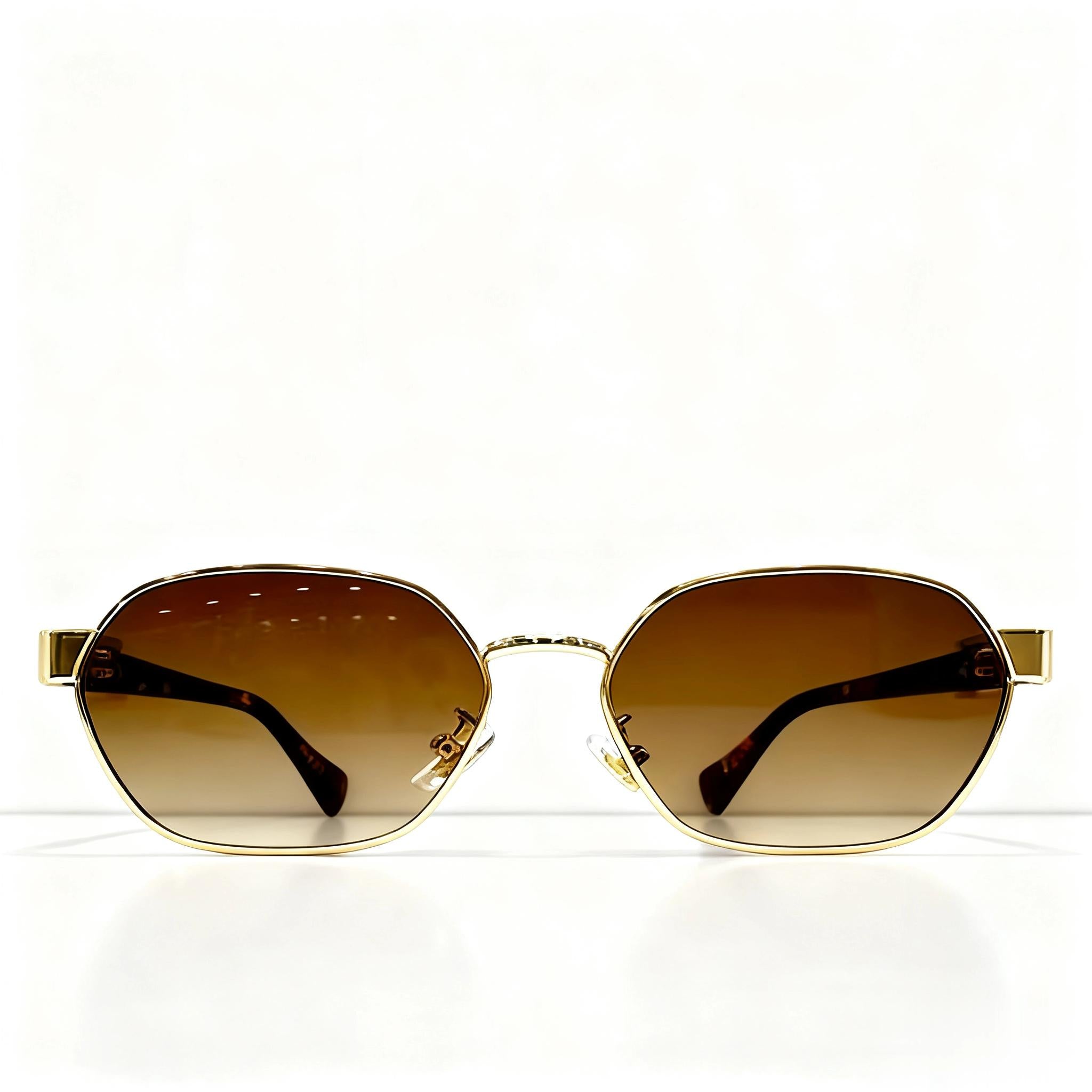 Óculos de Sol Feminino ZL – Lente Degradê  Armação Metálica, Estilo Retrô e Moderno