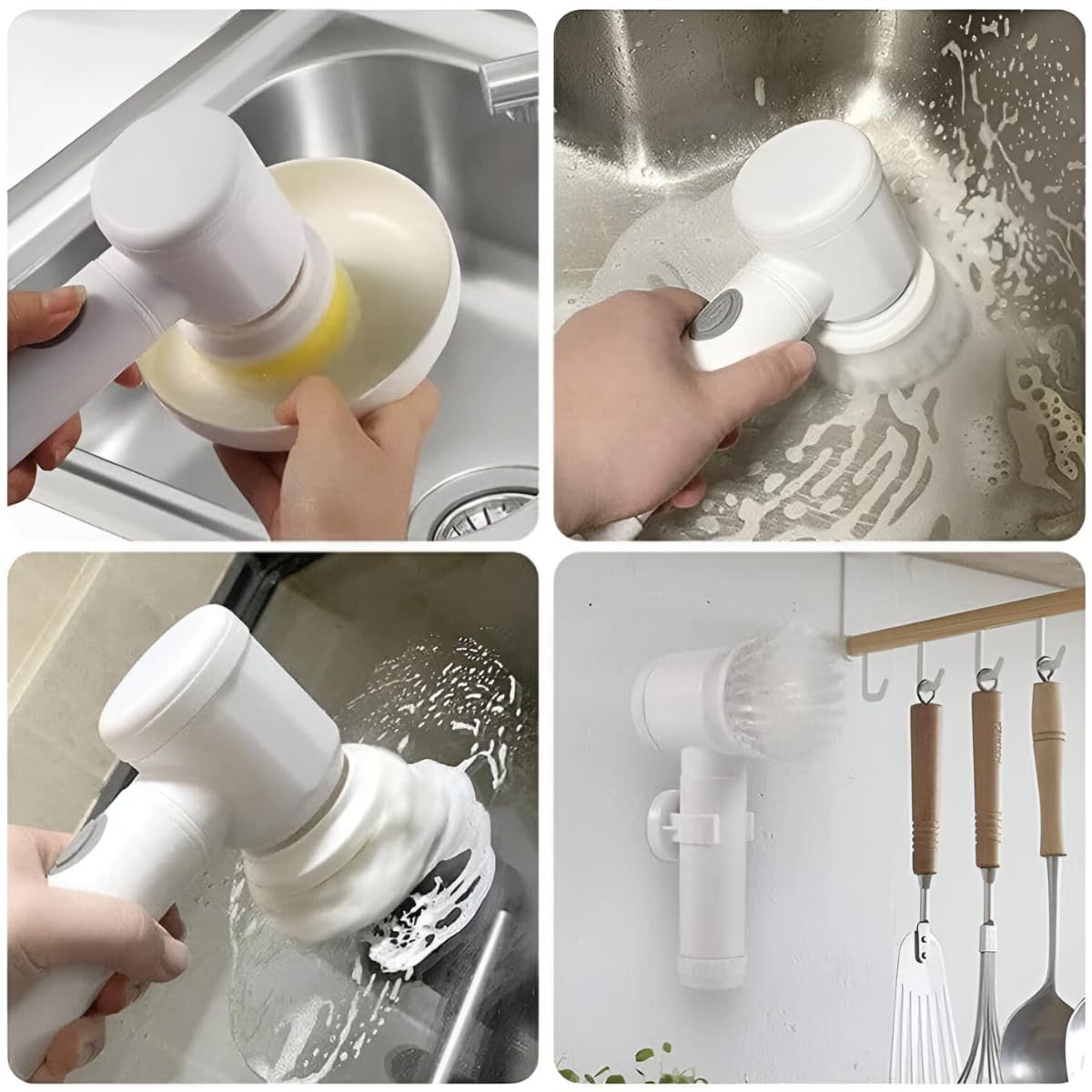 Escova 5 Em 1 Recarregável De Limpeza Ajustável Janela Banheiro E Cozinha
