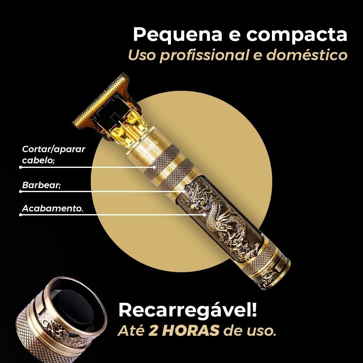 Máquina de Cortar Cabelo e Barba Masculina Multifunção, Elétrica, Sem Fio, Portátil – Designer Aleatório Profissional
