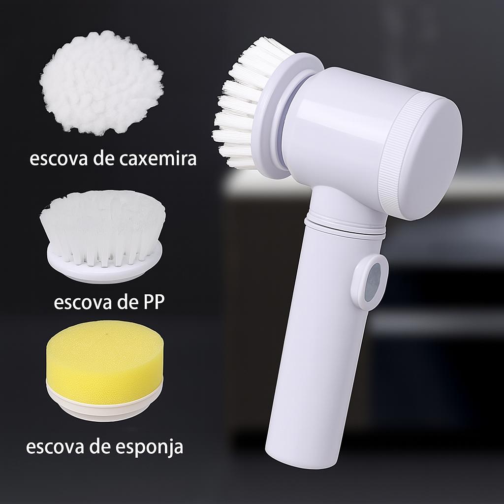 Escova 5 Em 1 Recarregável De Limpeza Ajustável Janela Banheiro E Cozinha