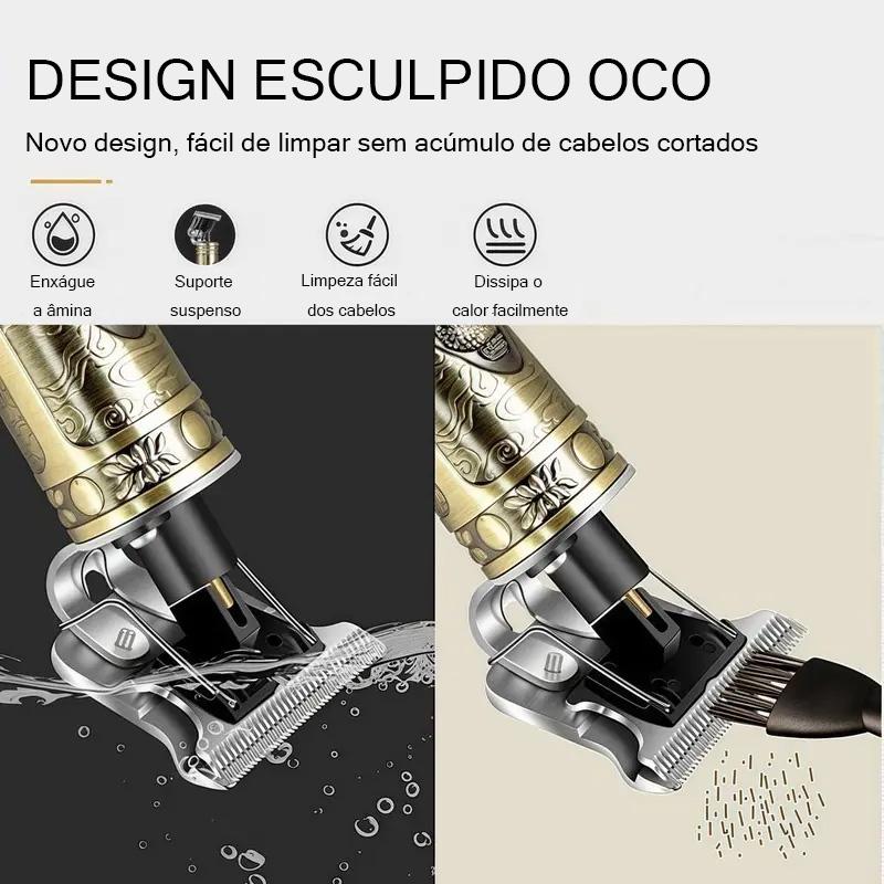 Máquina de Cortar Cabelo e Barba Masculina Multifunção, Elétrica, Sem Fio, Portátil – Designer Aleatório Profissional