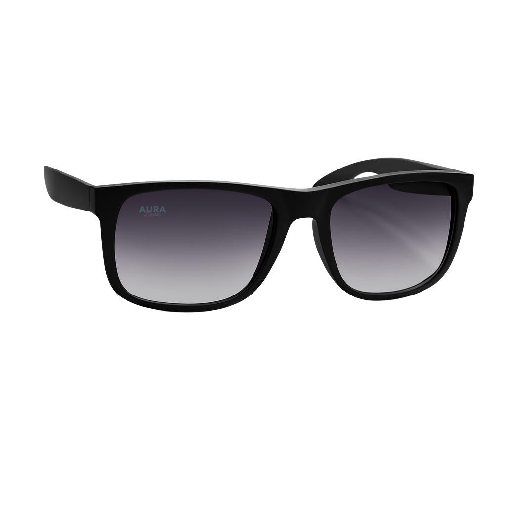 Óculos de Sol Unissex Estilo | Preto Fosco | Lente Roxa Degradê UV400 para Dia a Dia