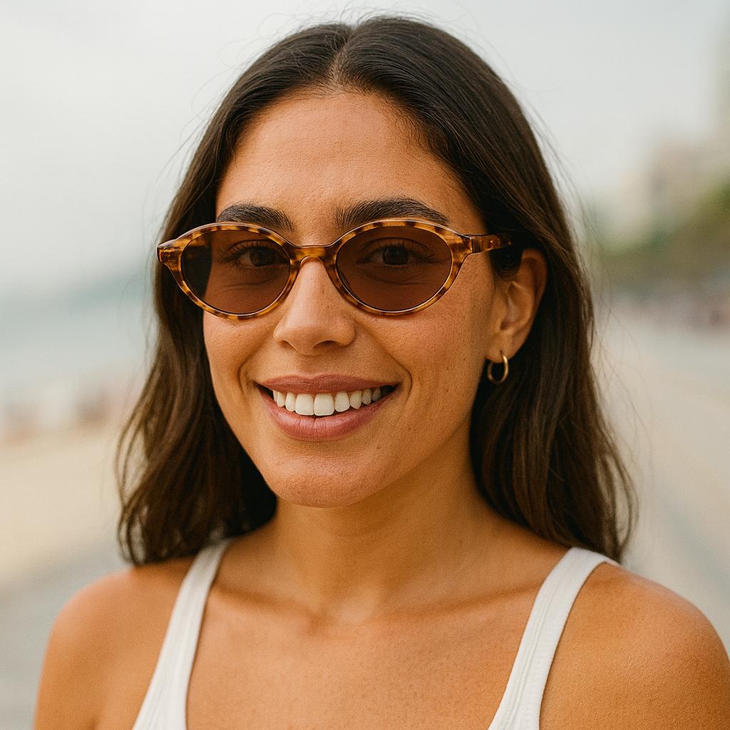 Óculos de Sol  Óculos Vintage Com Estampa De Leopardo , Armação Oval , Bloqueio De Luz Azul Para MODA NOVO